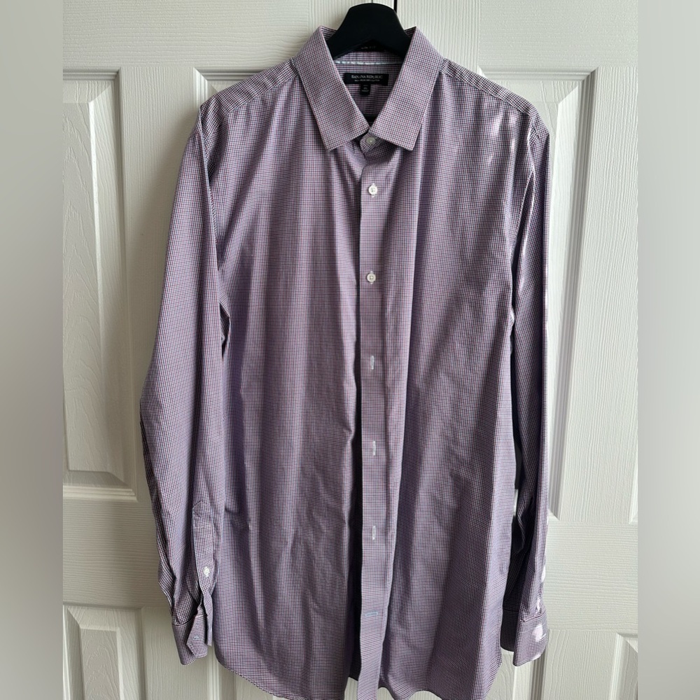 Banana Republic Red and Blue Dress Shirt Classic Slim Fit